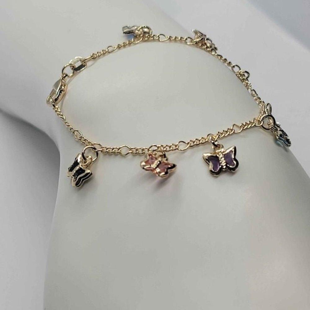 Brazilian 18k Gold Filled Multi color Butterfly Bracelet - Picture 4 of 6